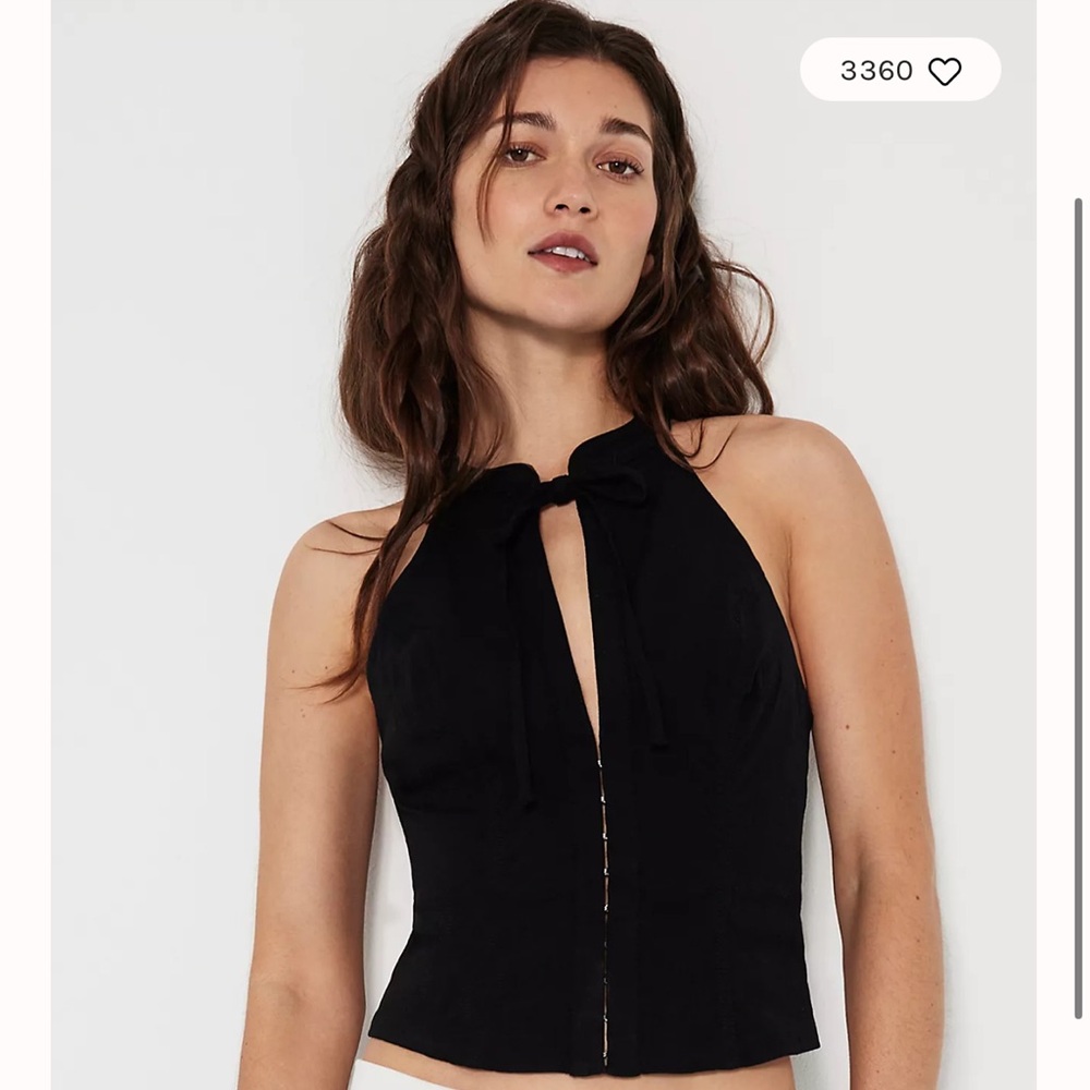 Free People Black Halter Top